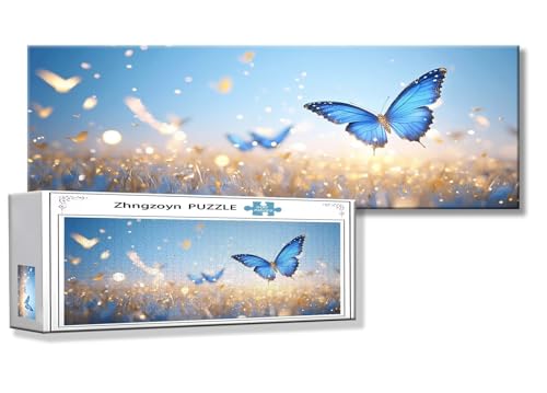 Puzzle Schmetterling 900 Teile Tier Puzzle Erwachsene Anspruchsvoll Groß XXL 87 x 34cm Jigsaw panorama, 2025 Impossible Jigsaw, Klassische Holzpuzzle für Erwachsene Männer, Frauen, ältere Menschen B-7 von Zhngzoyn