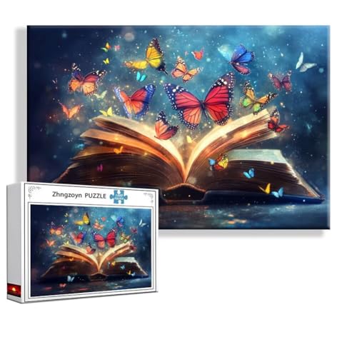 Puzzle Schmetterling Fantasie 1000 Teile Groß XXL 75x50 cm, Jigsaw Art Impossible Erwachsene Anspruchsvoll, Klassische Jigsaw Erwachsene, Junge, Mädchen, Geschicklichkeitsspiel für Familie S-1 von Zhngzoyn