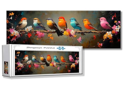 Puzzle Vogel 900 Teile Tier Puzzle Erwachsene Anspruchsvoll Groß XXL 87 x 34 cm Jigsaw panorama, Schwer Impossible Jigsaw, 2025 Klassische Holzpuzzle für Erwachsene Männer, Frauen, ältere Menschen V-5 von Zhngzoyn