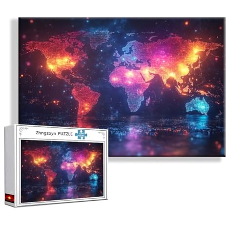 Puzzle Weltkarte Fantasie 2000 Teile Groß XXL 100x70 cm, Jigsaw Art Impossible Erwachsene Anspruchsvoll, Klassische Jigsaw Erwachsene, Junge, Mädchen, Geschicklichkeitsspiel für Die Ganze Familie G-9 Puzzle Weltkarte Fantasie 2000 Teile Groß XXL 100x70 cm, Jigsaw Art Impossible Erwachsene Anspruchsvoll, Klassische Jigsaw Erwachsene, Junge, Mädchen, Geschicklichkeitsspiel für Die Ganze Familie G-9 von Zhngzoyn