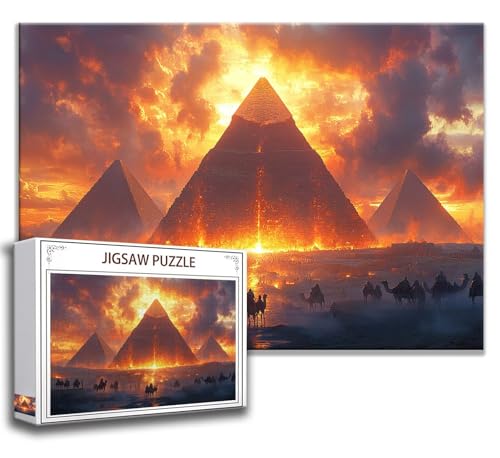 Pyramide Puzzle 200 Teile Kinder, Jigsaw Puzzle Landschaft Puzzle Erwachsene, Junge, Mädchen, Geschicklichkeitsspiel für Die Ganze Familie, Klassische Holzpuzzle für Wand Zimmer Deko Wohnzimmer C-5 von Zhngzoyn