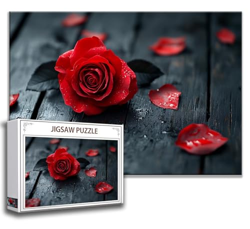 Rose Puzzle 300 Teile Kinder, Jigsaw Puzzle Blume Puzzle Erwachsene, Junge, Mädchen, Geschicklichkeitsspiel für Die Ganze Familie, Klassische Holzpuzzle für Wand Zimmer Deko Wohnzimmer, Geschenke T-2 von Zhngzoyn