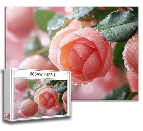 Rose Puzzle 300 Teile Kinder, Jigsaw Puzzle Blume Puzzle Erwachsene, Junge, Mädchen, Geschicklichkeitsspiel für Die Ganze Familie, Klassische Holzpuzzle für Wand Zimmer Deko Wohnzimmer, Geschenke S-9 von Zhngzoyn