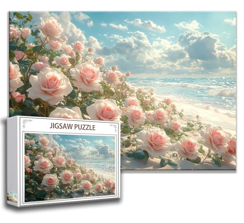 Rose Puzzle 300 Teile Kinder, Jigsaw Puzzle Blume Puzzle Erwachsene, Junge, Mädchen, Geschicklichkeitsspiel für Die Ganze Familie, Klassische Holzpuzzle für Wand Zimmer Deko Wohnzimmer, Geschenke S-3 von Zhngzoyn