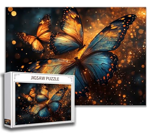 Schmetterling Puzzle 120 Teile Kinder, Jigsaw Puzzle Tier Puzzle Erwachsene, Junge, Mädchen, Geschicklichkeitsspiel für Die Ganze Familie, Klassische Holzpuzzle für Wand Zimmer Deko Wohnzimmer L-7 von Zhngzoyn