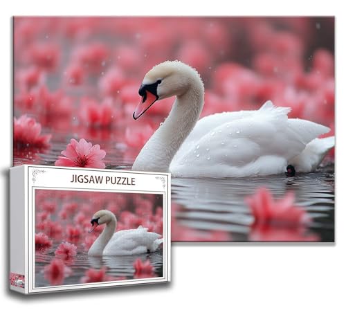 Schwan Puzzle 200 Teile Kinder, Jigsaw Puzzle Tier Puzzle Erwachsene, Junge, Mädchen, Geschicklichkeitsspiel für Die Ganze Familie, Klassische Holzpuzzle für Wand Zimmer Deko Wohnzimmer, Geschenke N-0 von Zhngzoyn