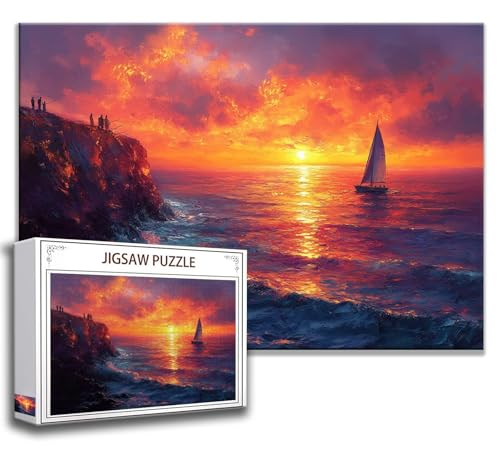 Strand Puzzle 300 Teile Kinder, Jigsaw Puzzle Boot Puzzle Erwachsene, Junge, Mädchen, Geschicklichkeitsspiel für Die Ganze Familie, Klassische Holzpuzzle für Wand Zimmer Deko Wohnzimmer, Geschenke U-0 von Zhngzoyn