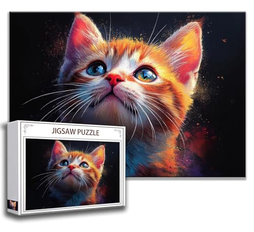 Tier Puzzle 120 Teile Kinder, Jigsaw Puzzle Katze Puzzle Erwachsene, Junge, Mädchen, Geschicklichkeitsspiel für Die Ganze Familie, Klassische Holzpuzzle für Wand Zimmer Deko Wohnzimmer, Geschenke Q-8 von Zhngzoyn