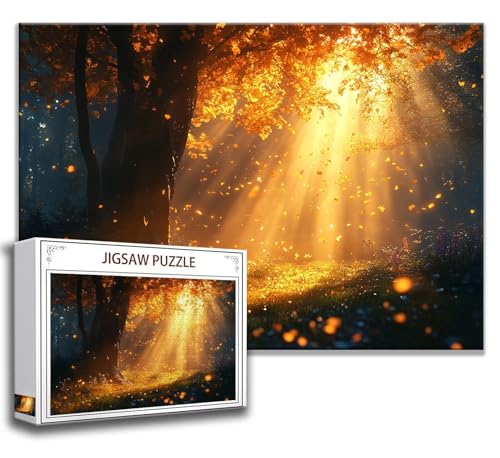 Wald Puzzle 200 Teile Kinder, Jigsaw Puzzle Sonnenlicht Puzzle Erwachsene, Junge, Mädchen, Geschicklichkeitsspiel für Die Ganze Familie, Klassische Holzpuzzle für Wand Zimmer Deko Wohnzimmer C-8 von Zhngzoyn