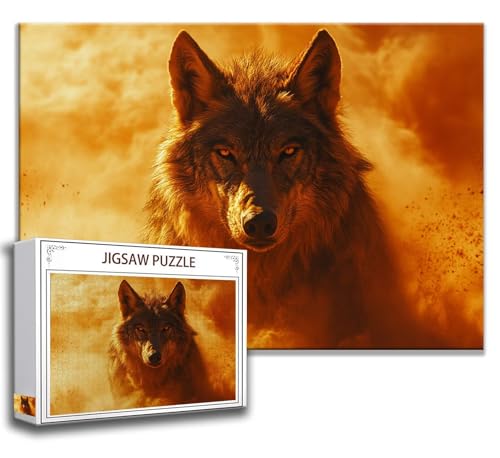 Wolf Puzzle 200 Teile Kinder, Jigsaw Puzzle Tier Puzzle Erwachsene, Junge, Mädchen, Geschicklichkeitsspiel für Die Ganze Familie, Klassische Holzpuzzle für Wand Zimmer Deko Wohnzimmer, Geschenke C-7 von Zhngzoyn