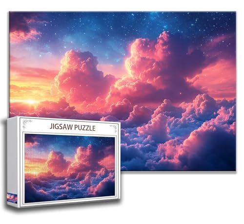 Wolke Puzzle 300 Teile Kinder, Jigsaw Puzzle Landschaft Puzzle Erwachsene, Junge, Mädchen, Geschicklichkeitsspiel für Die Ganze Familie, Klassische Holzpuzzle für Wand Zimmer Deko Wohnzimmer A-3 von Zhngzoyn