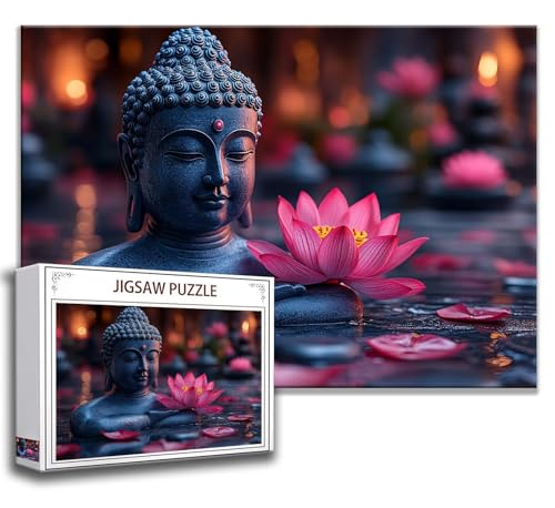 Zen Puzzle 200 Teile Kinder, Jigsaw Puzzle Lotus Puzzle Erwachsene, Junge, Mädchen, Geschicklichkeitsspiel für Die Ganze Familie, Klassische Holzpuzzle für Wand Zimmer Deko Wohnzimmer, Geschenke I-3 von Zhngzoyn