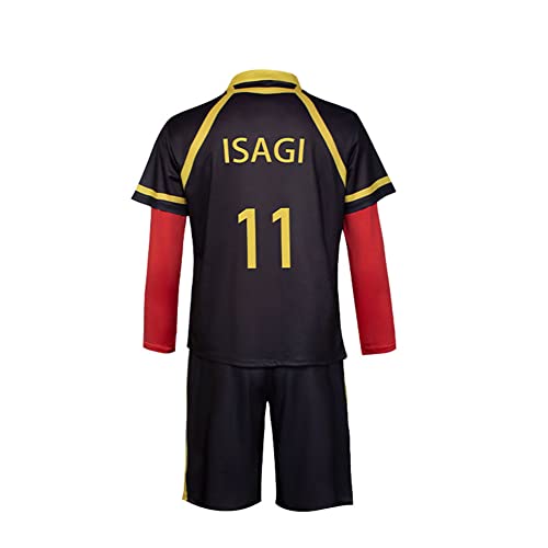 Anime Blue Lock Cosplay Fußball Outfit Michel Caesar Trikot Deutschland Team Schwarz und Rot Fußball Sportbekleidung Trainingsanzüge Shorts Sets für Halloween Fasching Kostüm, Nr. 11 Trikot, M von Zhongkaihua