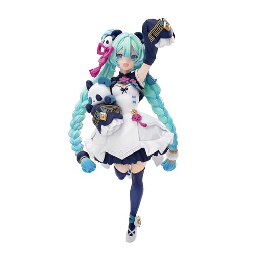 Miku Action Figur mit Panda Puppe Japanisch Kawaii Anime Girl Model Stehend Position Statisch Statue,18cm von Zhongkaihua