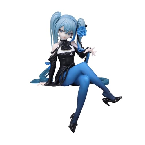 Miku Figur Anime PVC Modell Figur 14CM Blue Rose Noodle Stopper Miku Action Figur Schreibtisch Heimdekoration Geburtstagsgeschenk für Fans von Zhongkaihua