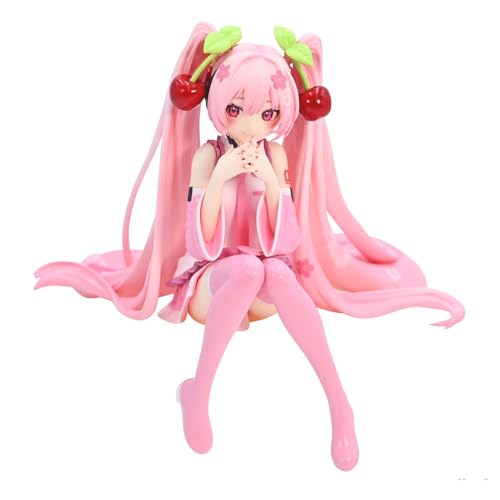 Miku Figur Anime PVC Modell Figur Rosa Noodle Stopper Miku Action Figur Schreibtisch Heimdekoration Geburtstagsgeschenk für Fans, ca. 4,72 Zoll (12 cm) von Zhongkaihua