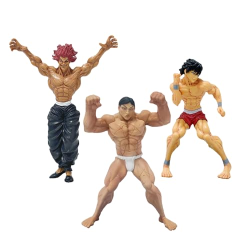 Zhongkaihua 3 x Baki Anime-Figuren Baki Hanma/Hanma Yujiro/Hanayama Kaoru Actionfiguren, PVC-Modell, Statue, Sammelobjekte, Ornamente von Zhongkaihua