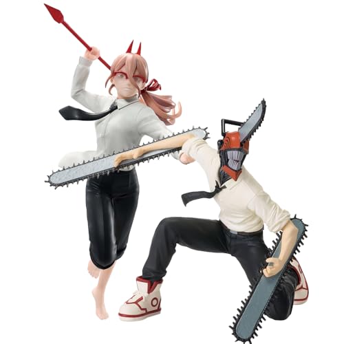 Zhongkaihua Anime Chainsaw Man Figur Denji/Power Figur 2pcs Modell Statue, Chainsaw Man Action Figure 14/15CM PVC Desktop Dekorationen Sammlerstücke Geschenke von Zhongkaihua