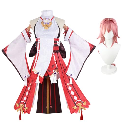 Zhongkaihua Anime Cosplay Yae Miko Full Set Rollenspiel Kostüm, Frauen Uniform Kleid Outfit, Halloween Comic-Con Dress Up Anzug von Zhongkaihua