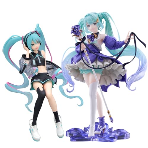 Zhongkaihua Anime Figuren Miku Figur Stehend/Sitzend Modell Statue, Miku Action Figure Anime Nudelstopper, Miku Figurine 21/16CM PVC Desktop Dekorationen Sammlung Geschenk von Zhongkaihua