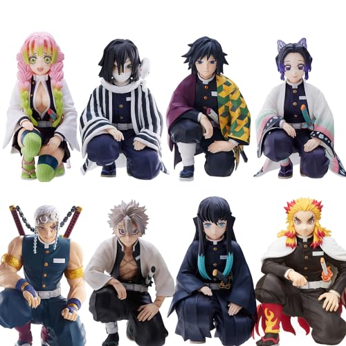 Zhongkaihua Anime Figuren Muichirou/Rengoku/Sanemi/Tengen/Giyuu/Shinobu/Obanai/Mitsuri Figur Statue Modell Action Figure Sammlung Desktop Dekoration Geschenk 8pcs von Zhongkaihua