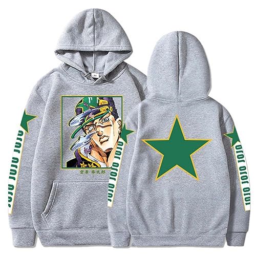 Zhongkaihua Anime Hoodie Kinder Erwachsene Unisex Druck Charakter Kujo Jotaro Cosplay Kleidung Sweatshirts Kordelzug Pullover Sport Casual Anime Hoodies für Jungen Mädchen Frauen von Zhongkaihua