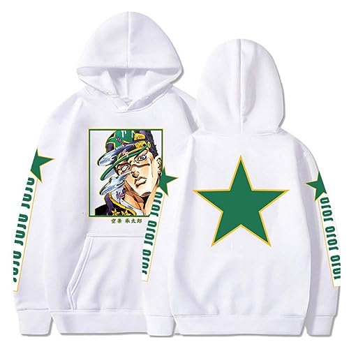 Zhongkaihua Anime Hoodie Kinder Erwachsene Unisex Druck Charakter Kujo Jotaro Cosplay Kleidung Sweatshirts Kordelzug Pullover Sport Casual Anime Hoodies für Jungen Mädchen Frauen von Zhongkaihua