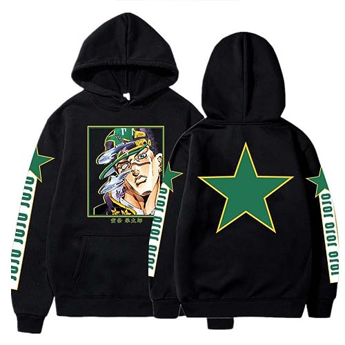 Zhongkaihua Anime Hoodie Kinder Erwachsene Unisex Druck Charakter Kujo Jotaro Cosplay Kleidung Sweatshirts Kordelzug Pullover Sport Casual Anime Hoodies für Jungen Mädchen Frauen von Zhongkaihua