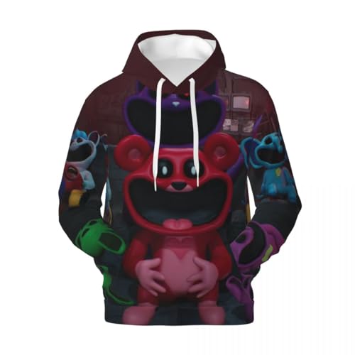 Zhongkaihua Anime Hoodies Smiling Critters Hoodie Kleidung Unisex 3D-Druck Pullover Kordelzug Sweatshirt Langarm Casual Sport von Zhongkaihua