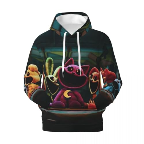 Zhongkaihua Anime Hoodies Smiling Critters Hoodie Kleidung Unisex 3D-Druck Pullover Kordelzug Sweatshirt Langarm Casual Sport von Zhongkaihua