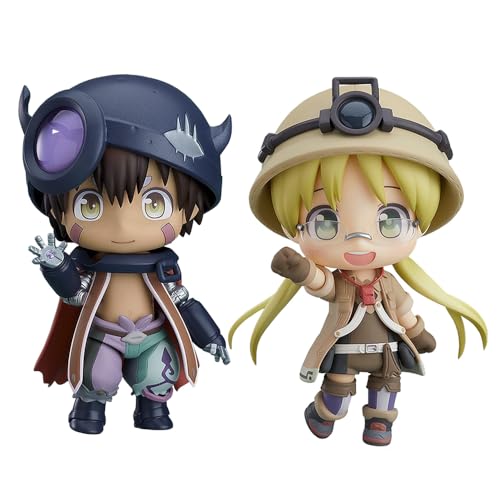 Zhongkaihua Anime Made in Abyss Figur Riko/Reg, bewegliche Anime-Statue, 10 cm, PVC-Modell, austauschbare Köpfe, Zubehör, Desktop-Dekorationen, Sammlerstücke, Geschenke, 2 Stück von Zhongkaihua