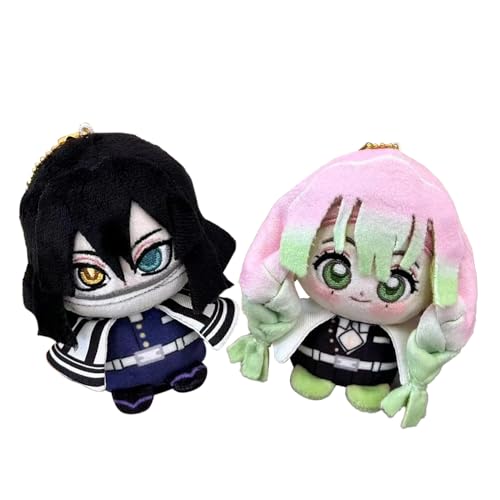 Zhongkaihua Anime-Plüschfigur Iguro Obanai/Kanroji Mitsuri, weich, gefüllte Anhänger, Anime-Schlüsselanhänger, Tasche, Rucksack, Dekoration, Sammlerstücke, Geschenke, 10 cm von Zhongkaihua