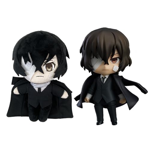 Zhongkaihua Bungo Stray Dogs Figur Dazai Osamu Figur, Dazai Osamu Plüschfigur Anime Cartoon Sammlerstück Geschenk für Weihnachten Geburtstagsgeschenk 10CM von Zhongkaihua