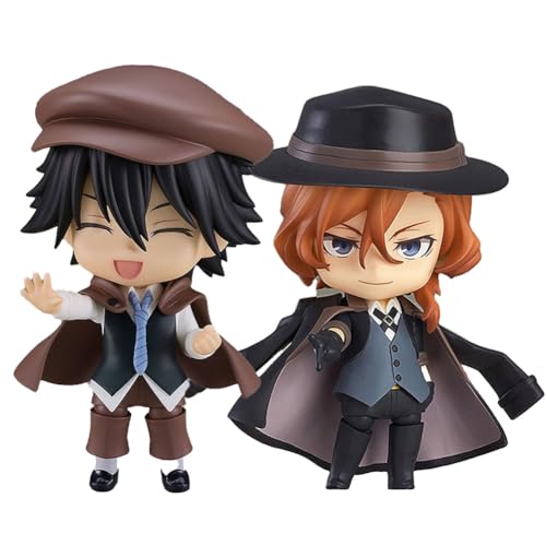 Zhongkaihua Bungo Stray Dogs Figur Ranpo Edogawa Actionfigur mit Zubehör zum Wechseln von Gesicht und Händen Nakahara Chuuya Figur Mini Statuen PVC Modell von Zhongkaihua