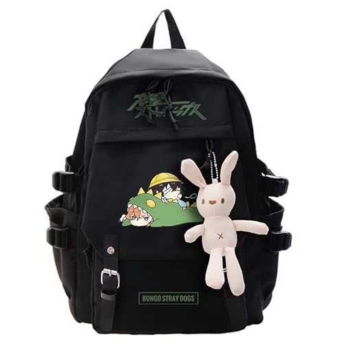 Zhongkaihua Bungo Stray Dogs Rucksack Anime Dazai Osamu/Nakahara Chuuya Cosplay Schulrucksäcke Cartoon Schultasche Studenten für Teenager Jungen Mädchen, Typ1, 45*32*13cm von Zhongkaihua