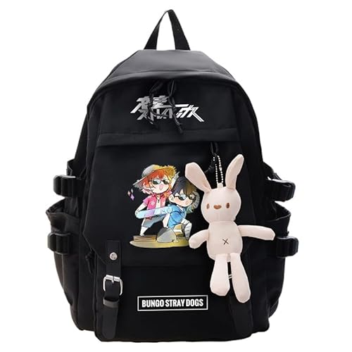 Zhongkaihua Bungo Stray Dogs Rucksack Anime Dazai Osamu/Nakahara Chuuya Cosplay Schulrucksäcke Cartoon Schultasche Studenten für Teenager Jungen Mädchen, Typ8, 45*32*13cm von Zhongkaihua