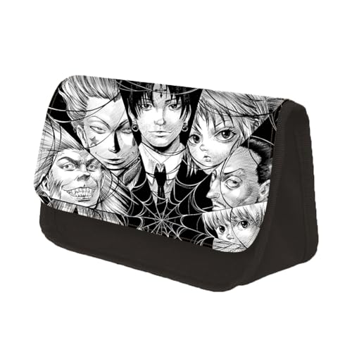 Zhongkaihua Chrollo/Hisoka/Zaoldyeck Killua Anime Federmäppchen Schulbedarf für Schüler Cartoon Schreibwaren Tasche Große Kapazität Doppellagiges Federmäppchen mit Reißverschluss, Typ10, 22*13*7.5cm von Zhongkaihua