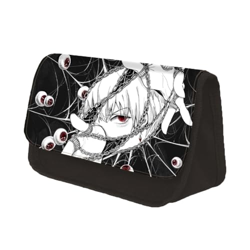 Zhongkaihua Chrollo/Hisoka/Zaoldyeck Killua Anime Federmäppchen Schulbedarf für Schüler Cartoon Schreibwaren Tasche Große Kapazität Doppellagiges Federmäppchen mit Reißverschluss, Typ11, 22*13*7.5cm von Zhongkaihua