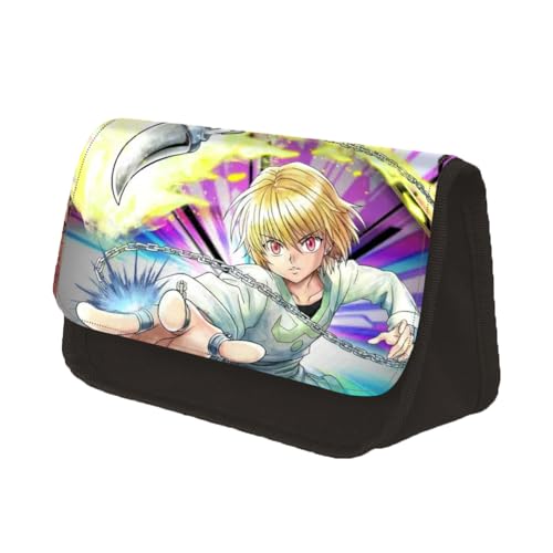 Zhongkaihua Chrollo/Hisoka/Zaoldyeck Killua Anime Federmäppchen Schulbedarf für Schüler Cartoon Schreibwaren Tasche Große Kapazität Doppellagiges Federmäppchen mit Reißverschluss, Typ17, 22*13*7.5cm von Zhongkaihua