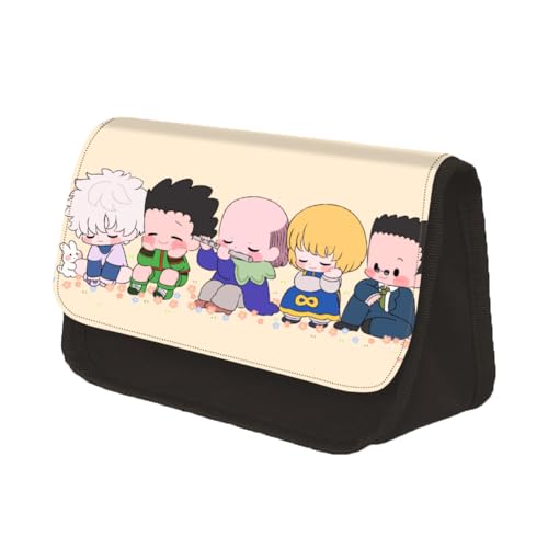 Zhongkaihua Chrollo/Hisoka/Zaoldyeck Killua Anime Federmäppchen Schulbedarf für Schüler Cartoon Schreibwaren Tasche Große Kapazität Doppellagiges Federmäppchen mit Reißverschluss, Typ18, 22*13*7.5cm von Zhongkaihua