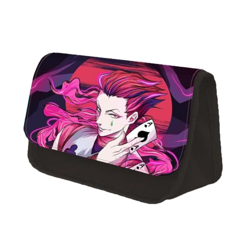 Zhongkaihua Chrollo/Hisoka/Zaoldyeck Killua Anime Federmäppchen Schulbedarf für Schüler Cartoon Schreibwaren Tasche Große Kapazität Doppellagiges Federmäppchen mit Reißverschluss, Typ5, 22*13*7.5cm von Zhongkaihua