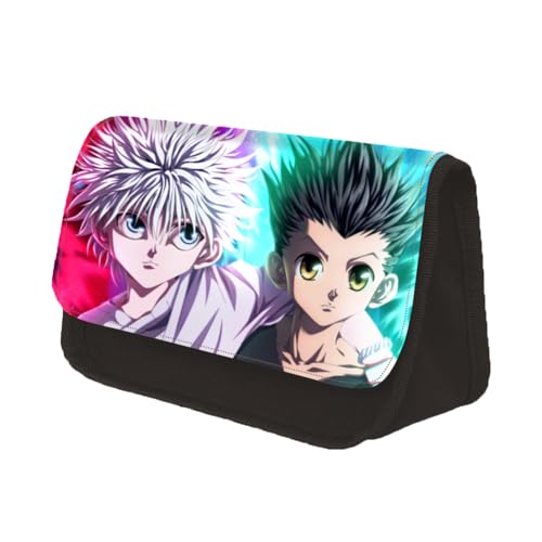 Zhongkaihua Chrollo/Hisoka/Zaoldyeck Killua Anime Federmäppchen Schulbedarf für Schüler Cartoon Schreibwaren Tasche Große Kapazität Doppellagiges Federmäppchen mit Reißverschluss, Typ8, 22*13*7.5cm von Zhongkaihua