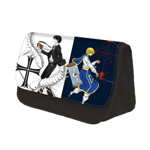 Zhongkaihua Chrollo/Hisoka/Zaoldyeck Killua Anime Federmäppchen Schulbedarf für Schüler Cartoon Schreibwaren Tasche Große Kapazität Doppellagiges Federmäppchen mit Reißverschluss, Typ9, 22*13*7.5cm von Zhongkaihua