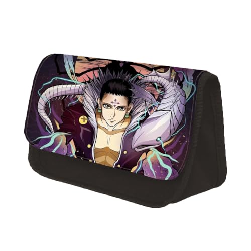 Zhongkaihua Chrollo/Hisoka/Zaoldyeck Killua Anime Federmäppchen Schulbedarf für Schüler Cartoon Schreibwaren Tasche Große Kapazität Doppellagiges Federmäppchen mit Reißverschluss, Type7, 22*13*7.5cm von Zhongkaihua