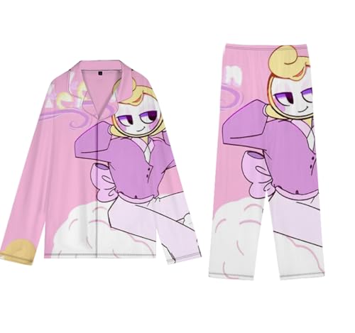 Zhongkaihua Dandy's World Pyjama-Set, Nachtwäsche, Dandy's World Merch, Cartoon, lange Ärmel und Hose, Pyjama, Herbst, Anime, Pyjama, Party von Zhongkaihua