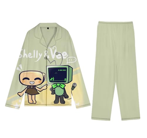 Zhongkaihua Dandy's World Pyjama-Set, Nachtwäsche, Dandy's World Merch, Cartoon, lange Ärmel und Hose, Pyjama, Herbst, Anime, Pyjama, Party von Zhongkaihua