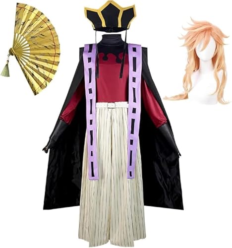 Zhongkaihua Douma Cosplay Kostüm Komplettes Set mit Hut und Faltfächer Douma Anime Cosplay Kimono Outfits mit Umhang für Halloween Anime Karneval Dress Up Zhongkaihua Douma Cosplay Kostüm Komplettes Set mit Hut und Faltfächer Douma Anime Cosplay Kimono Outfits mit Umhang für Halloween Anime Karneval Dress Up von Zhongkaihua