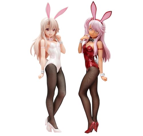 Zhongkaihua FGO Fate Kaleid Liner Illyasviel von Einzbern, Chloe von Einzbern Figur 2 Stück Bunny Girl Figur PVC Modell Anime Figur Computer Schreibtisch Heimdekoration von Zhongkaihua