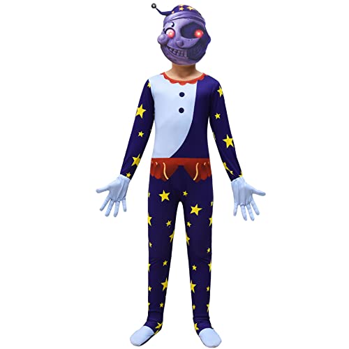 Zhongkaihua FNAF Cosplay Sundrop and Moondrop Kostüm Anime Security Breach Horror Jumpsuit Outfit Cosplay Halloween Party Kostüm für Jungen Mädchen von Zhongkaihua