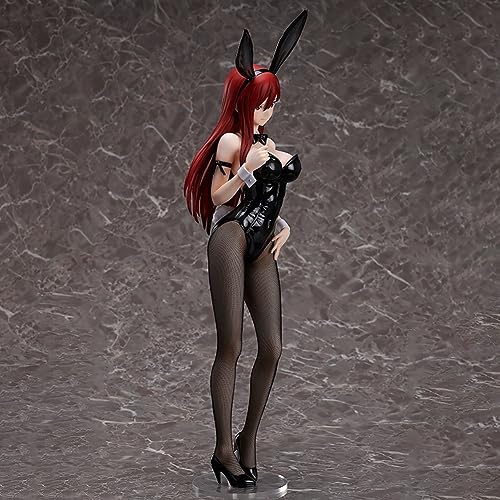 Zhongkaihua Fairy Tail Erza Scarlet Figur – 47 cm schwarze Seide Bunny Girl Actionfigur Anime Peripherie PVC Statue Zuhause Schreibtisch Ornament Dekoration Geschenk für Fan von Zhongkaihua